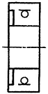 Пример упрощенного изображения радиального шарикоподшипника с односторонним уплотнением