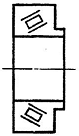 Пример упрощенного изображения радиально-упорного роликоподшипника